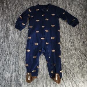 Carter's Blue Football Print Footed One Piece